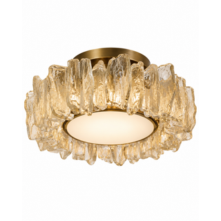 Beamiva Glacier Crown Sculpted Glass & Brass-Finish Ceiling Light — product image