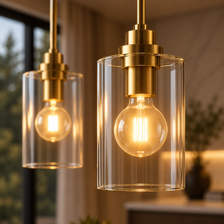 Beamiva Luna Glass Linear Pendant Light — interior scene