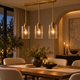 Beamiva Luna Glass Linear Pendant Light — detail close-up