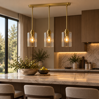 Beamiva Luna Glass Linear Pendant Light — interior scene