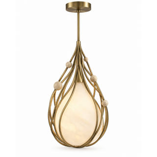 Beamiva Orbit Vine Alabaster-Style & Travertine-Look Sculptural Pendant Light — product image