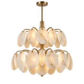 Beamiva Solara Cascade Alabaster-Style Petal Chandelier — product image