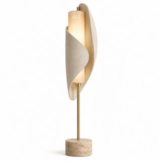 Beamiva Velora Wrap Travertine-Look & Linen-Style Floor Lamp — product image
